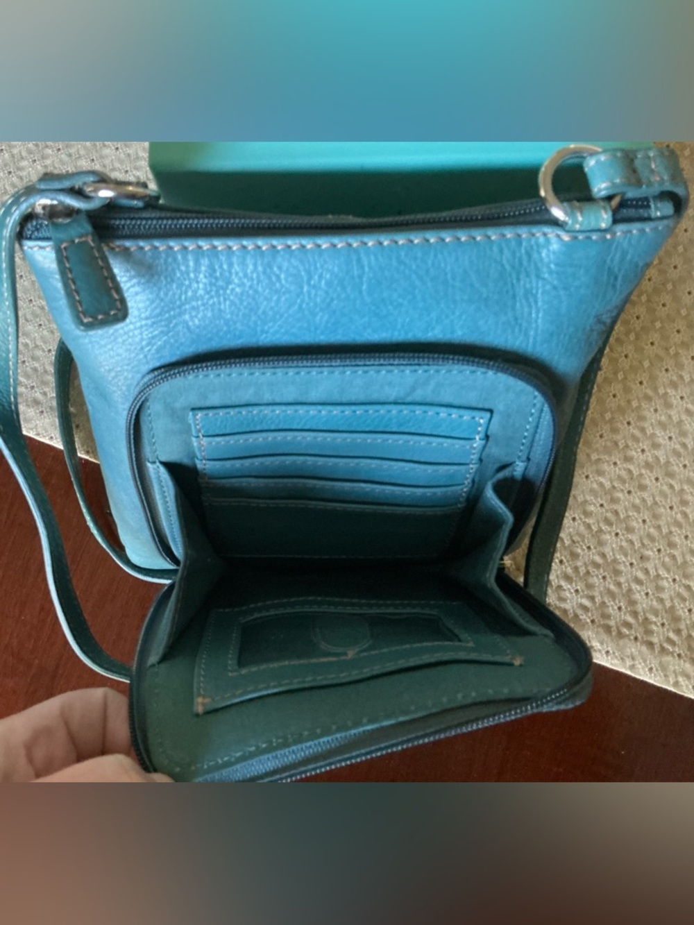 Fossil Crosstown flat crossbody vintage purse - Picture 3 of 8